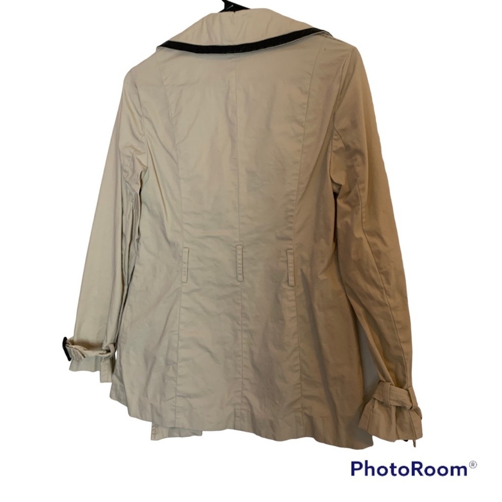 Faux Leather Trimmed Trench jacket/coat - Picture 2 of 6